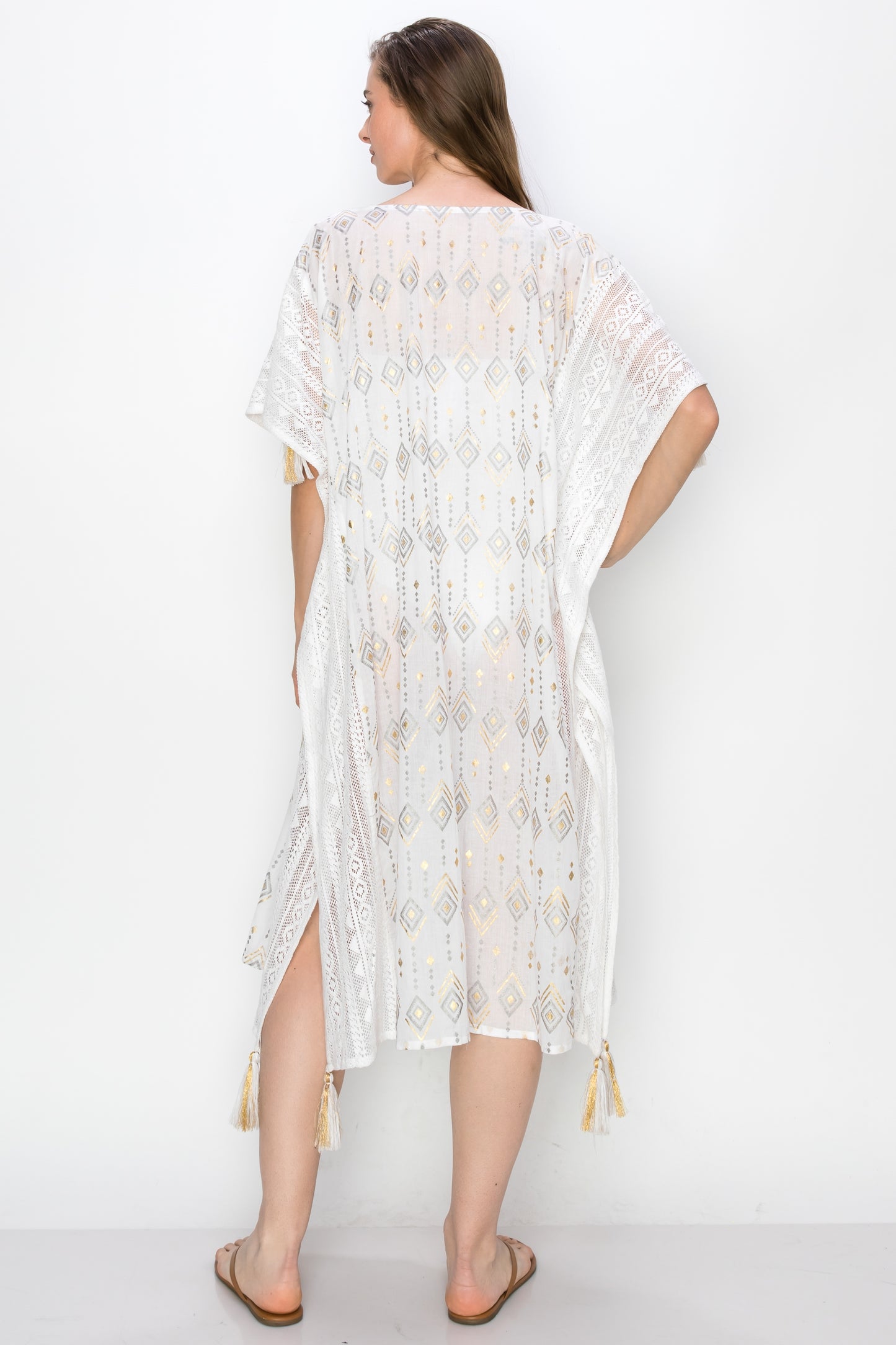 Goldy White Kaftan