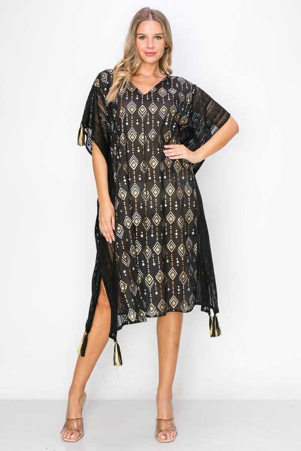 Goldy Black Kaftan