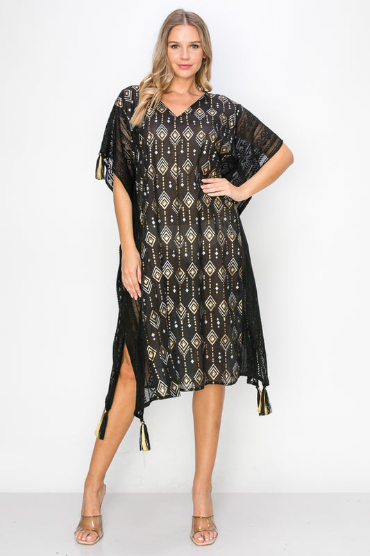 Goldy Black Kaftan